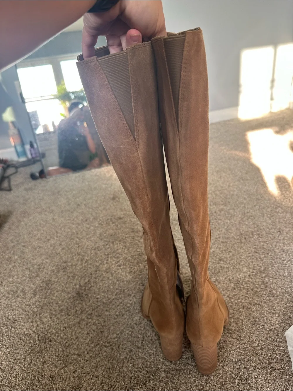 Vince Camuto Entaia Brown Suede Knee-High Boots